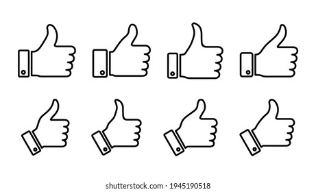 Conjunto de iconos de miniaturas. Me gusta la mano. Como un vector de icono. 