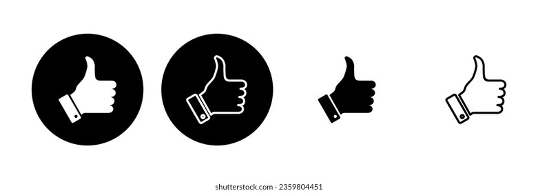 Thumbs up icon set. Hand like. Like icon vector. 