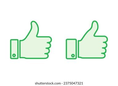 Thumbs up icon set. Hand like. Like icon vector. 