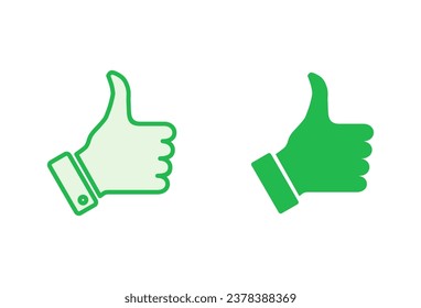 Thumbs up icon set. Hand like. Like icon vector. 