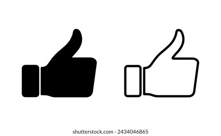 Thumbs up icon set. Hand like. Like icon vector. 