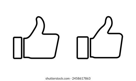Thumbs up icon set. Hand like. Like icon vector. 