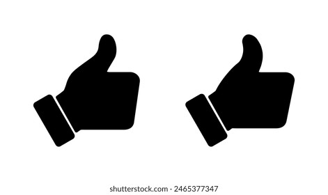 Thumbs up icon set. Hand like. Like icon vector. 