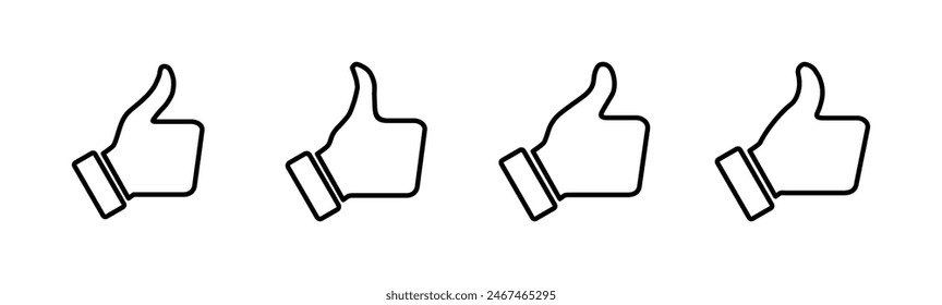 Thumbs up icon set. Hand like. Like icon vector. 