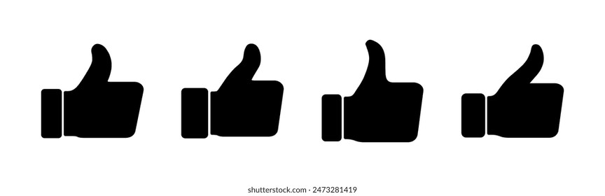 Thumbs up icon set. Hand like. Like icon vector. 