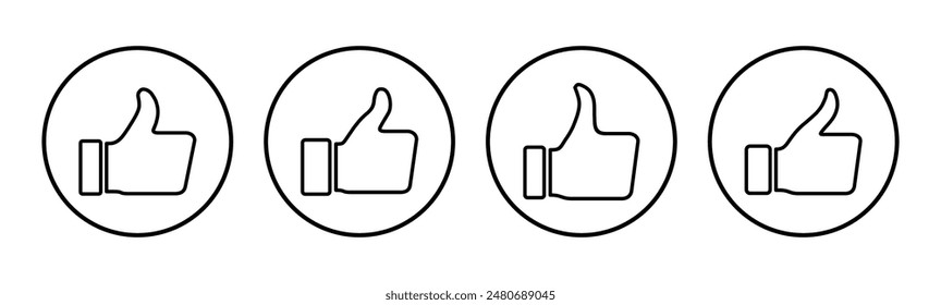 Thumbs up icon set. Hand like. Like icon vector. 