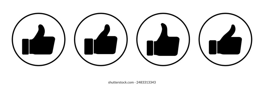 Thumbs up icon set. Hand like. Like icon vector. 