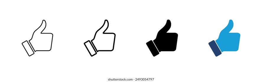 Thumbs up icon set. Hand like. Like icon vector. 