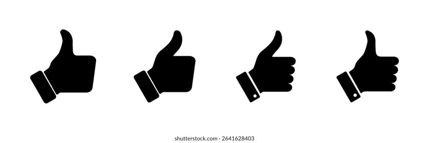 Thumbs up icon set. Hand like. Like icon vector. 