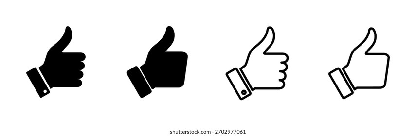 Conjunto de iconos de pulgares hacia arriba. Mano como. Como el Vector de iconos. 