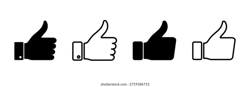 Conjunto de iconos de pulgares hacia arriba. Mano como. Como el Vector de iconos. 