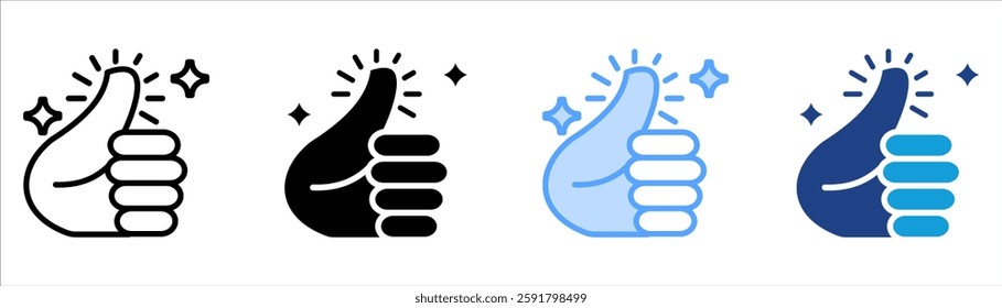Thumbs Up Icon Set Multiple Style Collection