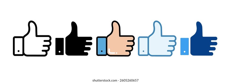 Thumbs Up Icon Set Multiple Style Collection
