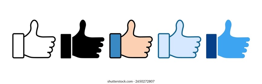 Thumbs Up Icon Set Multiple Style Collection