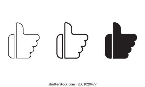 Thumbs up icon set. Vector illustration isolated on white background