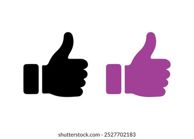 Thumbs Up icon set with white background in modern design.