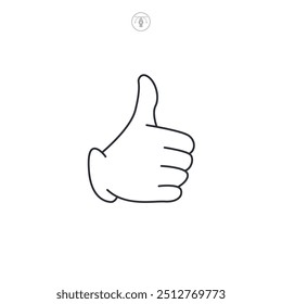 Ícone de Polegar para Cima símbolo ilustração vetorial isolado no fundo branco
