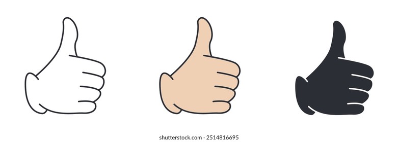 Thumbs Up icon symbol vector illustration isolated on white background