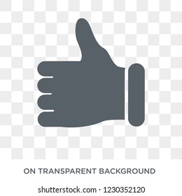 Thumbs up icon. Trendy flat vector Thumbs up icon on transparent background from Hands and guestures collection. 