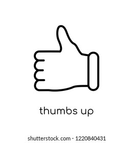 Thumbs up icon. Trendy modern flat linear vector Thumbs up icon on white background from thin line Hands and guestures collection, editable outline stroke vector illustration