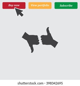 Thumbs up Icon Vector. 