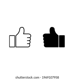 Thumbs up  icon vector color editable