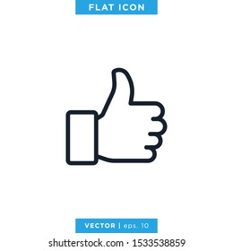 Thumbs Up Icon Vector Design Template. Editable Stroke