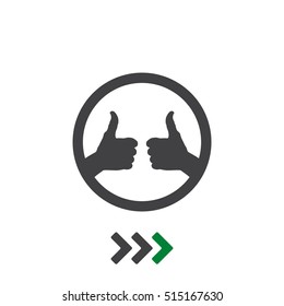 Thumbs Up Icon Vector flat design style