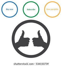 Thumbs Up Icon Vector flat design style