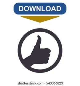 Thumbs Up Icon Vector flat design style