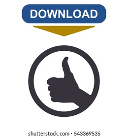 Thumbs Up Icon Vector flat design style