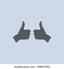 Thumbs Up Icon Vector flat design style