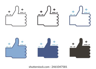 thumbs up icon. Vector graphic elements with hand and raised thumb. Positive, yes, like, agree