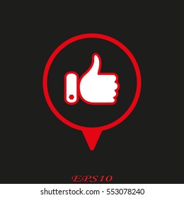 thumbs up icon, vector illustration eps10