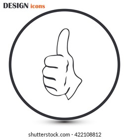 thumbs up icon , vector illustration. Line icon