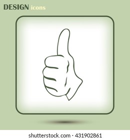 thumbs up icon , vector illustration. Line icon