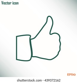 thumbs up icon , vector illustration. Line icon