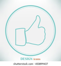 thumbs up icon , vector illustration. Line icon