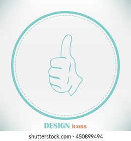 thumbs up icon , vector illustration. Line icon