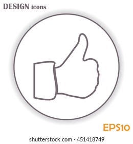 thumbs up icon , vector illustration. Line icon