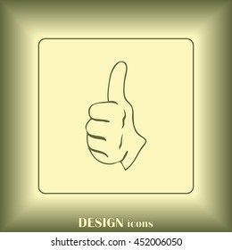 thumbs up icon , vector illustration. Line icon