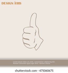 thumbs up icon , vector illustration. Line icon