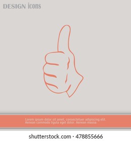 thumbs up icon , vector illustration. Line icon