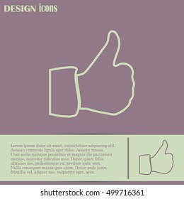 thumbs up icon , vector illustration. Line icon