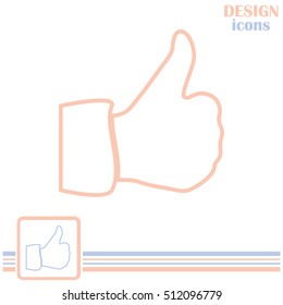 thumbs up icon , vector illustration. Line icon