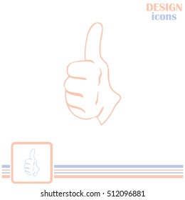 thumbs up icon , vector illustration. Line icon