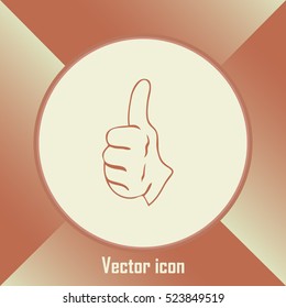 thumbs up icon , vector illustration. Line icon