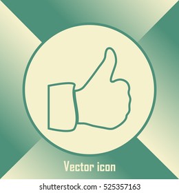 thumbs up icon , vector illustration. Line icon