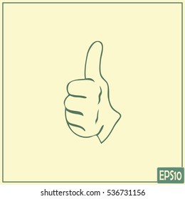 thumbs up icon , vector illustration. Line icon