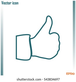 thumbs up icon , vector illustration. Line icon